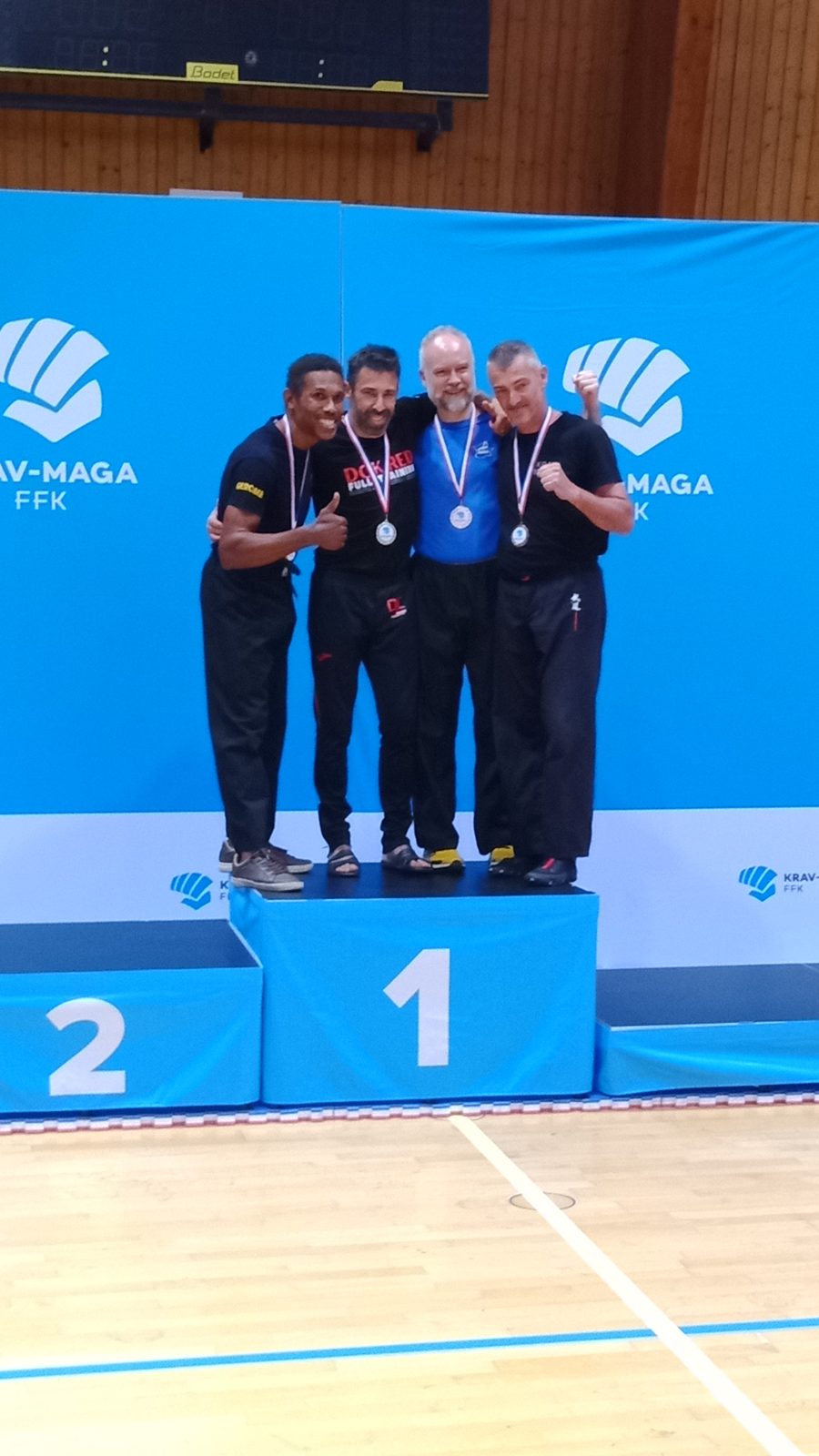 Cédric sur le podium du Championnat de France de Krav Maga
